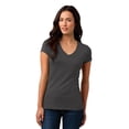 thumbnail image 1 of Camiseta con cuello en V y lavado suave para niños Distrito XS Gris cálido DT4501, 1 of 1