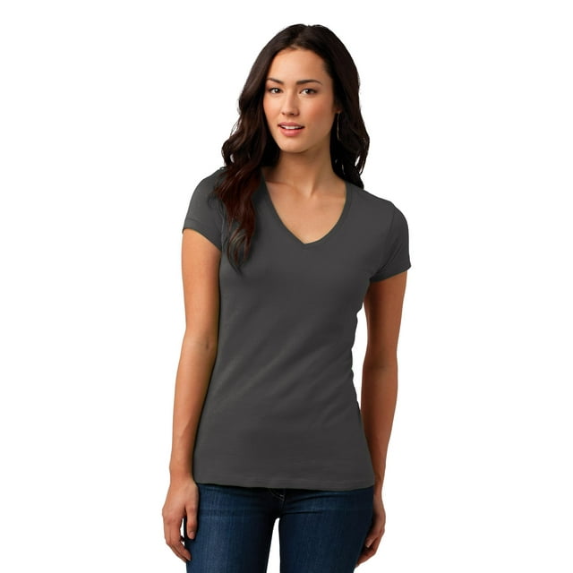 Camiseta con cuello en V y lavado suave para niños Distrito XS Gris cálido DT4501