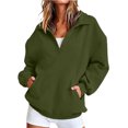 thumbnail image 7 of Lumtrix Womens Oversized Sweatshirts V Neck Henley Turtle Neck Long Sleeve Button Fleece Pullover, Casual Teen Girls Y2K , Fall Winter Fashion Army Green S, 7 of 7