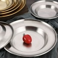 thumbnail image 4 of FONDOTIN Stainless Steel Dinner Plate Silver Round 1Pack, 4 of 7