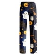 thumbnail image 5 of QWKLEAJ Halloween Pajama Pants Women Spooky Sleepwear Bottoms Cute Ghost Print Lounge Pants Flannel Holiday Trousers Fall Winter Cozy Sleep Pants Funny Skeleton Loungewear Festive Nightwear, 5 of 9