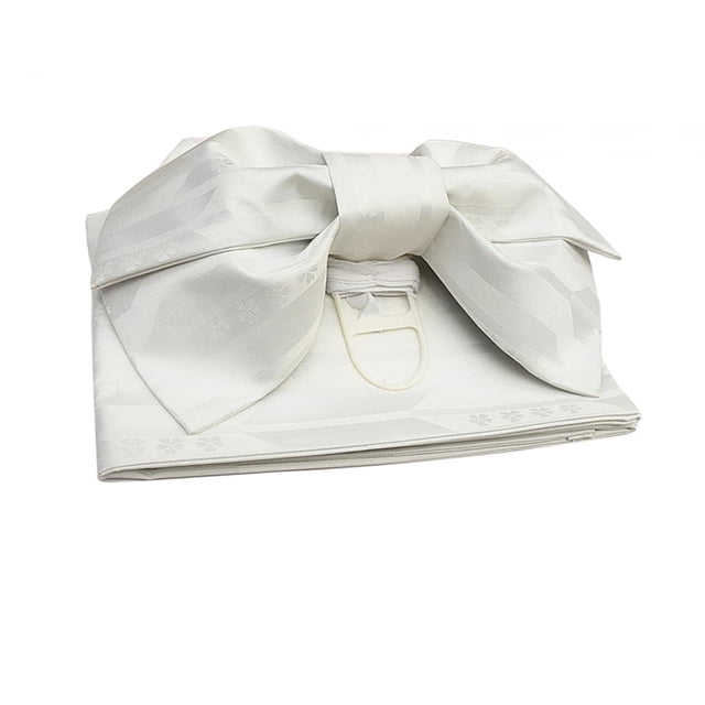 Cinturón Obi de kimono japonés Cinturón con lazo Faja Ligero Tradicional Portátil Fácil de Blanco