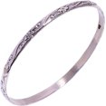 thumbnail image 4 of SATYAVIE JEWELLERY 925 Sterling Silver Fine Bangle, Fashion Bangle 7 cm, Flower Texture Silver Bangle for Women and Girls, 4 of 5