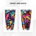 thumbnail image 3 of KLL Vibrant Graffiti Urban Art Print 40oz Stainless Steel Insulated Car Cup with Spillproof Lid - Keep Your Drink Hot or Cold on the Go-Straw Three-piece Set, 3 of 8