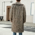 thumbnail image 3 of Miluxas Faux Fur Coats for Men Warm Winter Long Cardigan Jackets Long Sleeve Fleece Jacket Parka Outerwear Brown, 3 of 8
