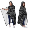 thumbnail image 2 of Wearable Blanket,Spider Web Halloween Pattern Hooded Wearable Flannel Blanket for Adults & Teens,Winter Poncho Shawl Wrap Cape Cozy Anti-Pill,50"x60", 2 of 5