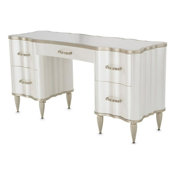 Michael Amini London Place Vanity Desk - Creamy Pearl