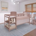 thumbnail image 3 of Dream On Me Anna 3-in-1 Convertible Crib with Changing Table Brown Sugar, Changing Pad Included, Converts from Baby Crib to Toddler Bed, Day Bed and Kids Sofa, 3 Adjustable Mattress Height Positions, 3 of 12