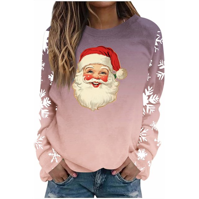 Chandails en Molleton Sans Capuche d'Halloween pour Femmes Imprimé Décontracté Coupe Ample Manches Longues Col Rond Haut d'Hiver pour Automne Printemps Mode de Rue Usage Quotidien Scolaire