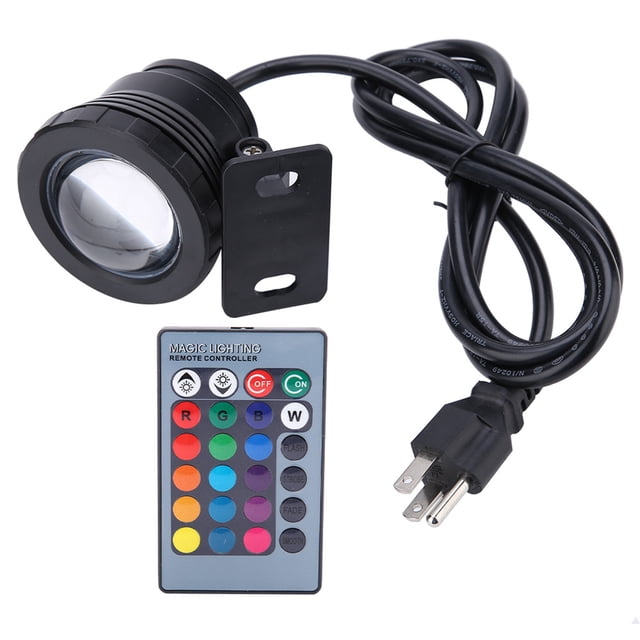 Foco LED RGB decorativo para exteriores, resistente al agua, multicolor, CA 85-265 V (10 W, 9 cuentas, color negro)