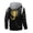 Black, variant on Men's Embroidered Patchwork PU Leather Jacket, Youth Motorcycle Coat, Detachable Hat, Fashionable Outerwear for Casual Wear