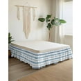 thumbnail image 2 of Abstract Bed Skirt King Size 18" Drop Blue Gradient Geometric Striped Retro Farmhouse Ruffled Wrap Around Bed Skirts Adjustable Elastic Bedskirt Dust Ruffle for King Size Bed, 2 of 7