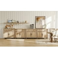 thumbnail image 6 of WAMPAT Large Buffet Cabinet, Modern Coffee Bar Table Wood Kitchen Storage Cabinets, Farmhouse Sideboard Credenza for Dining Room, Oak, 6 of 6