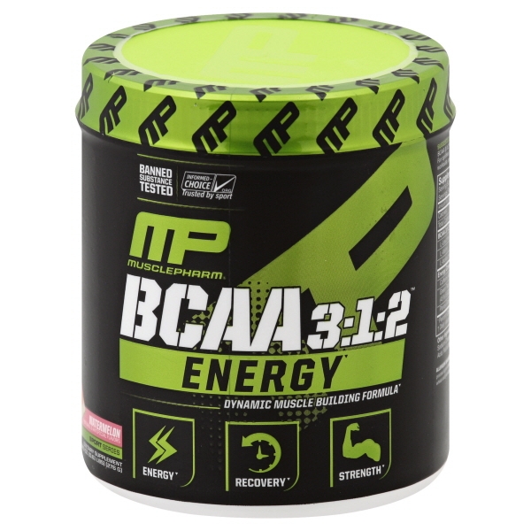 MusclePharm BCAA 312 Energy Powder, Watermelon, 30 Servings