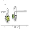 thumbnail image 4 of Solid 14k White Gold Peridot and Diamond Post Earrings - 14mm, 4 of 5