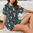 thumbnail image 4 of Wukai Amanita Mushroom Women's Pajama Set,Short-Sleeve Top and Shorts with Elastic Waistband and Pockets for Loungewear, Yoga, and Casual Wear-3X-Large, 4 of 8