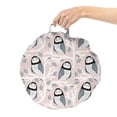 thumbnail image 2 of Owl Round Floor Cushion with Handle, Abstract Design Pattern with Birds on Branches Dots, Decorative Pillow for Living Room & Dorms, 18" Round, Rose Slate Blue, by Ambesonne, 2 of 4
