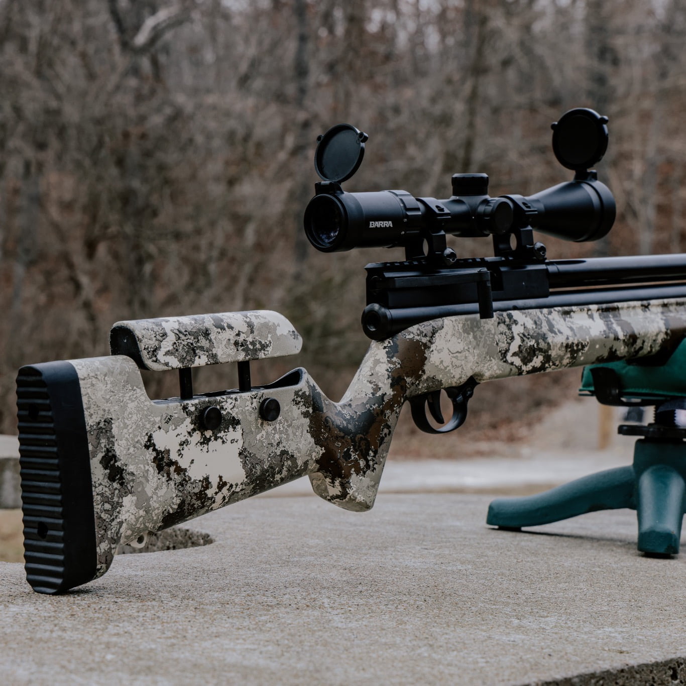Barra Airguns 1100z .22 Precharged Pneumatic Pellet Air Rifle, Veil Camo