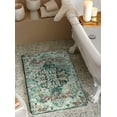 thumbnail image 3 of Bohemian Floral Medallion Area Rug - 2x3 Beige Small Bathroom Rug Soft Bedroom Mat, Transitional Non Slip Machine Washable Indoor Throw Floor Carpet for Kitchen Sink Doorway Foyer, 3 of 6