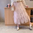 thumbnail image 5 of Prolriy Tulle Skirts for Women Casual Womens Comfortable Tulle High Waist Pleated Tutu Skirt Ladies Midi Skirt Women's Skirts Beige One Size, 5 of 7