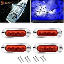 Spencer 4Pcs Marine Boat LED Courtesy Lights, 24V Interior Deck Walkway Stair Light Stern Cabin Lighting for Pontoon Fishing Boat Kayak Sailboat Bass Boat Vessel "Red"