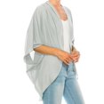 thumbnail image 5 of Women's Loose Fit 3/4 Sleeves Kimono Style Cover Up Solid Cardigan Pack of 2, 5 of 7