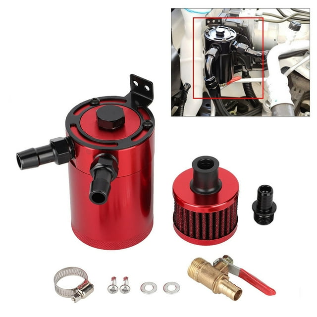 Universal Aluminum Alloy Oil Reservoir Catch Can With 2 Port Accessory Kit Oil Catch Can For Auto For Professional Use