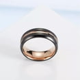 thumbnail image 7 of 18K Rose Gold Plating Titanium Steel 8mm Black Brushed Band for Man Wedding Ring, 7 of 7
