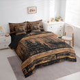 thumbnail image 2 of Castle Fairy Wildlife Deer Queen Bedding 7pcs,Vintage Rustic Animal Cabin Bedding Comforter Set Queen,Natural Black,Black Reversible, 2 of 7