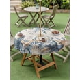 thumbnail image 4 of Outdoor Tablecloths with Umbrella Hole & Zipper, Blue Eucalyptus Coastal Round Tablecloth 54 Inch, Beach Starfish Shell Nautical Rustic Waterproof Table Cloth, Patio/Pool/Picnic Table Covers, 4 of 8