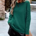 thumbnail image 4 of RYRJJ Womens Oversized Sweaters Fall Crew Neck Long Sleeve Drop Shoulder Pullover Casual Cable Knit Chunky Sweater Tops(Army Green,XL), 4 of 8