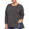 thumbnail image 1 of Rachel Roy Womens Side-Zip Knit Sweater, Purple, Plus Size, 2X, 1 of 1