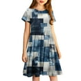 thumbnail image 2 of QingYiHua 4-14 Years Girls Summer Dresses Short Sleeve Casual Dress Kids Cute Fashion Print A Line Dress Big Girls Flowy Beach Sundress&nbsp;Clearance, 2 of 5
