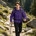 thumbnail image 2 of Sewkxo Mens Rain Jacket Lightweight Waterproof Raincoat with Hood Outdoor Rain Gear Travel Hiking Cycling,Dark Purple XL, 2 of 8