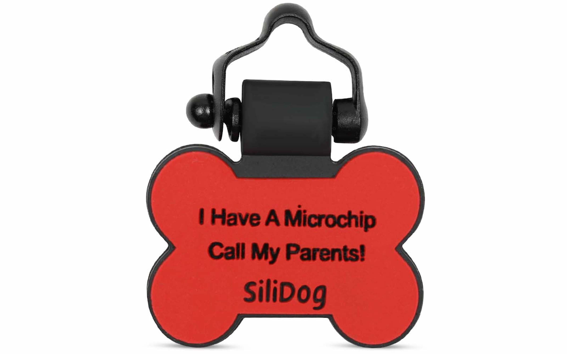 SiliDog 100% Silicone Pet Tags Red Bone