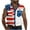 B-Red, variant on WREESH Men Sleeveless 4th of July Shirt American Flag Button Down Patriotic Shirts Tank Top with Pockets Summer Casual