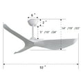thumbnail image 3 of imerelez 52 Inch Indoor Ceiling Fan without Light, 6 Speeds Reversible DC Motor, 3 ABS Blade Ceiling Fan White For Bedroom, 3 of 8