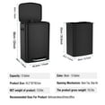 thumbnail image 2 of pouseayar Large Capacity 13 Gallon Stainless Steel Trash Can - Soft Close Lid, Foot Pedal, Durable Construction - Ideal for Kitchen, Office, Commercial Use - Black, 2 of 18