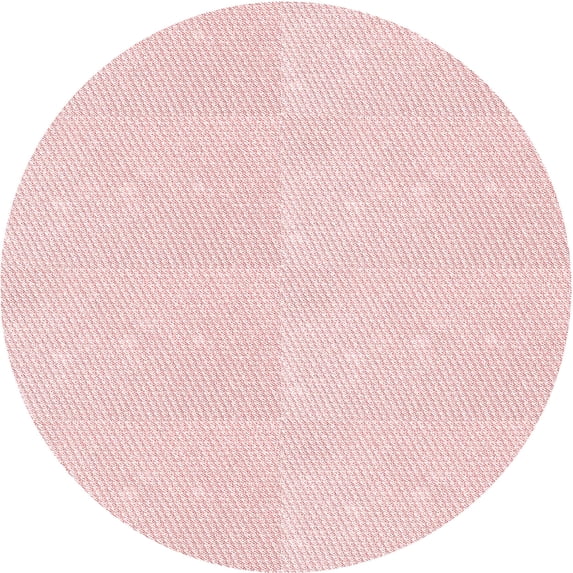 Ahgly Company Machine Washable Indoor Round Transitional Light Coral Pink Area Rugs, 7' Round