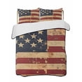 thumbnail image 2 of Vintage American Flag Full Size Down Alternative Comforter, Lightweight Comforter Quilt Bedding Set with Pillow Shams Retro US Flag White Red Blue All Seasons Bed Comforter Duvet Insert 78"x90", 2 of 7