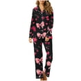 thumbnail image 5 of FDGIU Women's Valentine's Day Pajama Set - Long Sleeve Heart Print Top & Casual Pants Soft 2 Piece Sleepwear, 5 of 6
