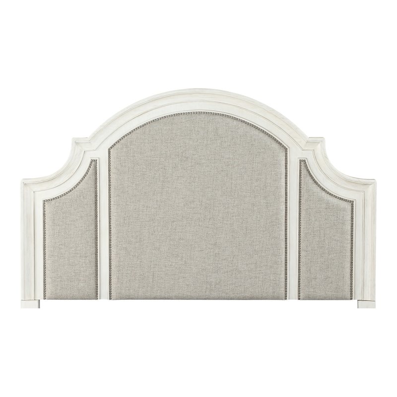 Panama Jack Sonoma Farmhouse Wood Upholstered King Headboard in White