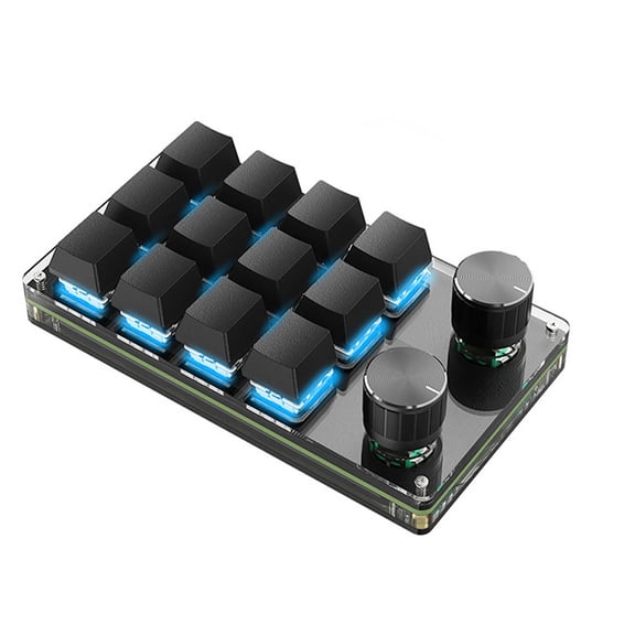 B.IVW 12 Key Programmable Macro Mechanical Keypad with Knob, RGB Hot Swappable Mini Shortcut Pad for Gaming Editing Lab Office