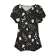 thumbnail image 5 of Tops de Algodón para Mujeres Cuello en V Moda Casual Manga Corta Primavera Verano Top para el Hogar Y Diario, 5 of 6