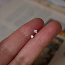 "S925 Sterling Silver 0.10 CT Tiny Moissanite Stud Earrings | 2.5-3mm"