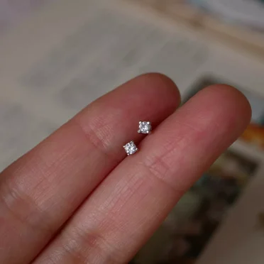 "S925 Sterling Silver 0.10 CT Tiny Moissanite Stud Earrings | 2.5-3mm"
