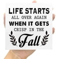 thumbnail image 7 of Zomyto 7"x7" Autumn Desk Decor,Rustic Fall Decor,Autumn Wood Block,Life Starts All over Again When It Gets Crisp in the Fall Wood Box Sign, 7 of 7