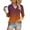 Marine, variante sur Babysbule T-Shirt Décontracté pour Femme à Col en V, Manches 3/4, Coupe Ample, Blouse à Imprimé Dégradé, Haut Confortable et Tendance pour Usage Quotidien