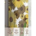thumbnail image 5 of Spring Flowers Sheer Curtains 45 Inch Length 2 Panels Set, Farmhouse Botanical Brown Yellow Daisy Voile Window Treatment Rod Pocket Small Kitchen Curtains Drapes for Bedroom 52"x45"x2, 5 of 7