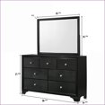 thumbnail image 6 of Dresser, Modern Glam 7-Drawer Embossed Crocodile Wooden Bedroom Furniture | Black | Solid Wood, 6 of 7